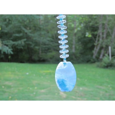 Stunning Blue and White Agate Sun Catcher   392102912127
